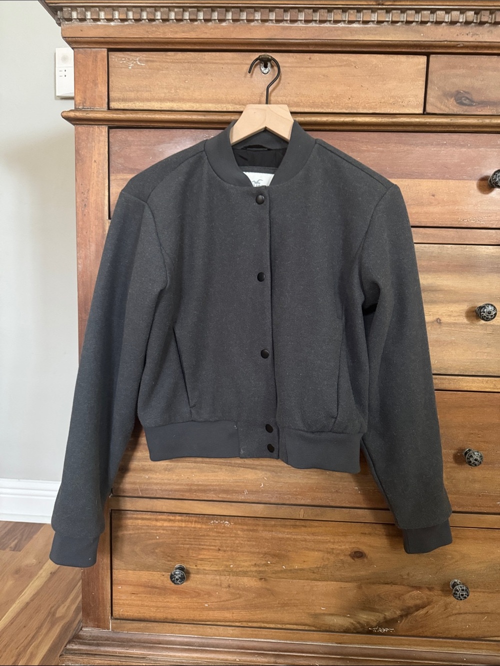 Hollister Gray Women's Bomber Jacket coat S